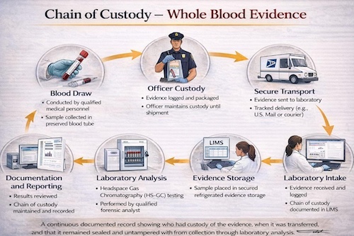 Blood test chain of custody stages Michigan OWI case from collection through laboratory analysis